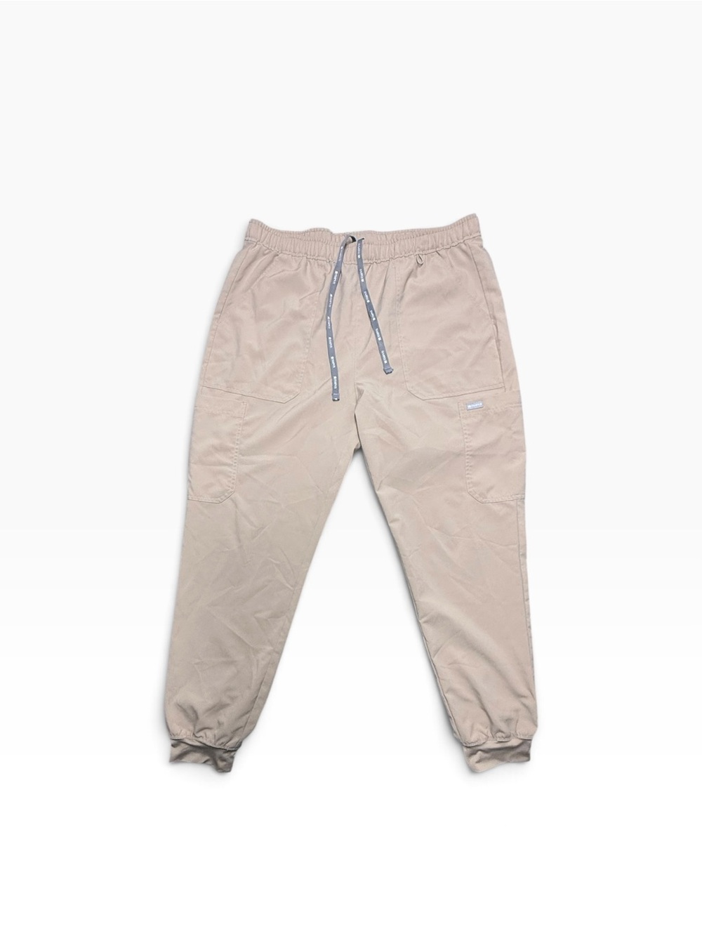Men's Relaxed Fit Tan Drawstring Jogger Scrubs